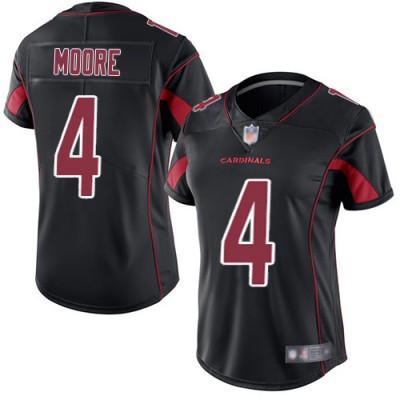 Nike Arizona Cardinals #4 Rondale Moore Black Women's Stitched NFL Limited Rush Jersey